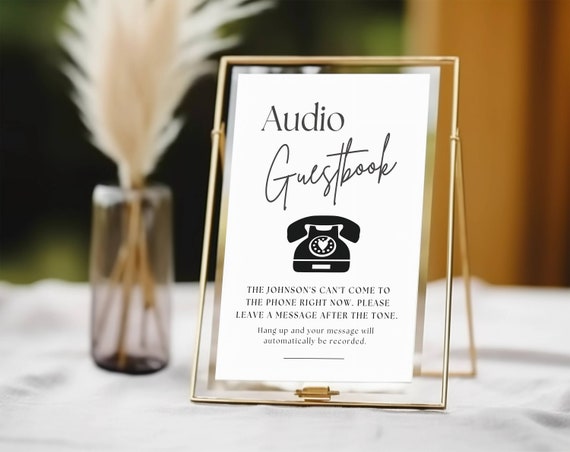 thumbnail image 2 of Audio Guest Book Sign, Minimalist Wooden Sign With Stand, Wedding Reception Signs, Party Supplies, Bridal Shower Centerpieces, Engagement Party Decorations, Sign Our Guest Book Signs For Wedding-4 2 of 14