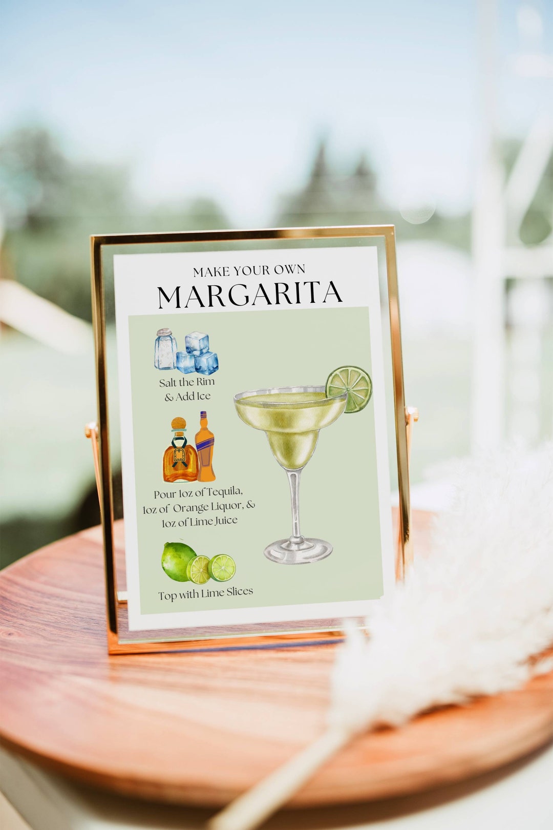 Margarita Bar Sign, Wedding Margarita Cocktail Sign, Signature Drink ...
