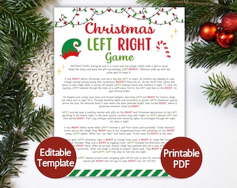 Left Right Christmas Game, Fun Christmas Party Pass the Present Game, Right Left Game, Office Holiday Gift Exchange Game, Printable Games
