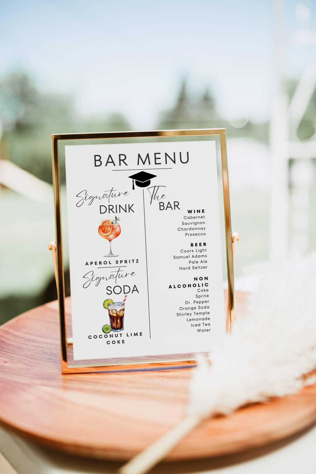 Signature Drink Sign Template, Graduation Party Bar Menu Template ...