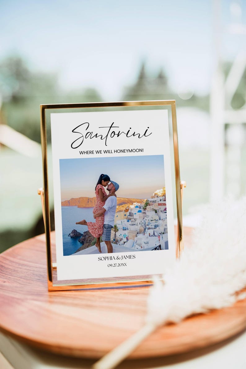 Travel Theme Wedding Photo Table Numbers Bundle, Destination Wedding Table Names, Anniversary Photo Table Numbers Wedding Signage Editable image 2