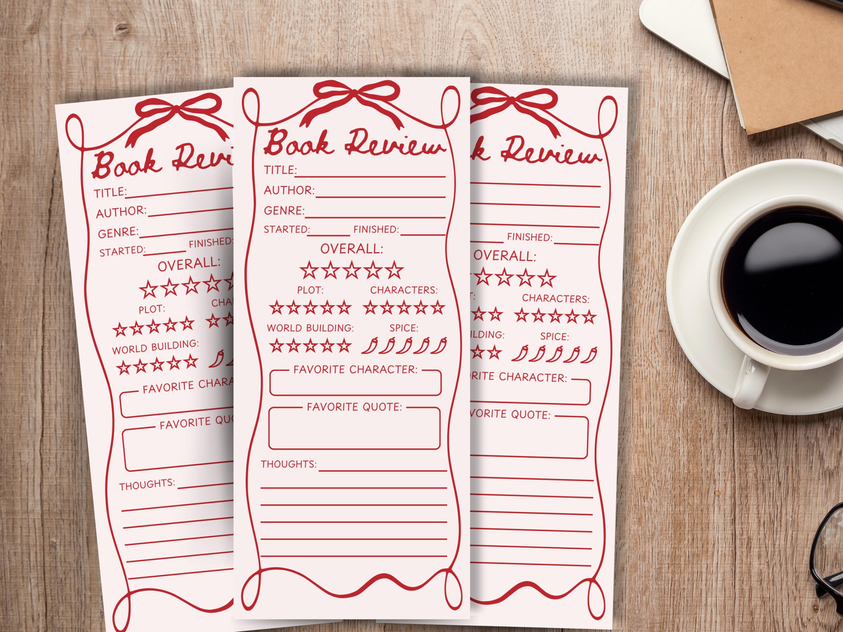 Book Review Bookmark Template, Book Club Discussion Game Bookmark, Book ...