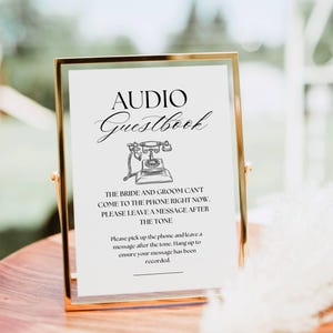 Audio Guestbook Sign, Modern Minimalist Wedding Sign, Phone Message Guest Book, Voicemail Guestbook, Leave A Message, Shower Decor Printable