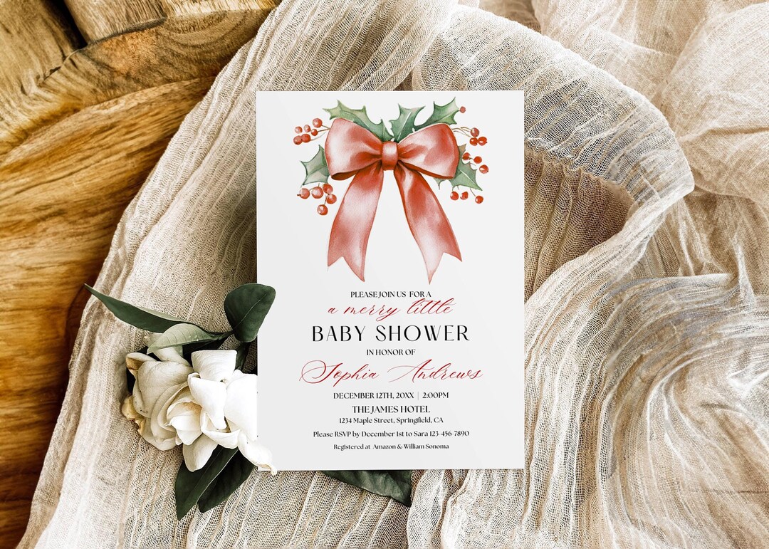 Plantilla de invitación para baby shower con lazo rosa, invitación para ...