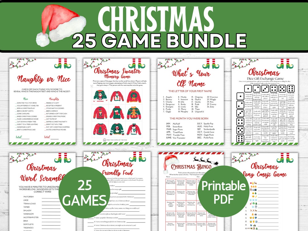 Christmas Game Bundle, Christmas Party Games, Family Christmas Games
