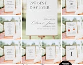 Modern Elegant Wedding Sign Bundle, 70+ Minimalist Wedding Signs Template, Luxury Calligraphy Wedding Reception Sign Set Editable Printable
