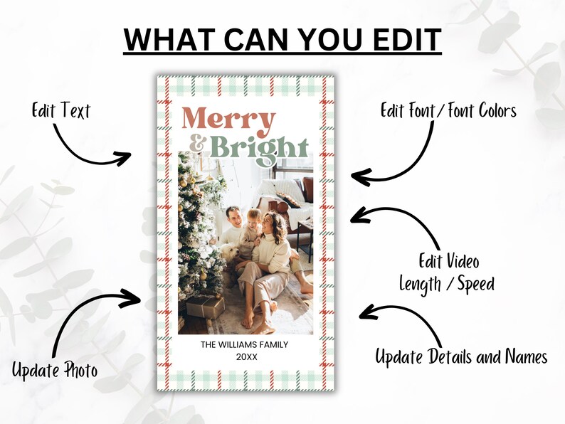 Christmas Photo Card Digital Template, Year in Review Holiday Card