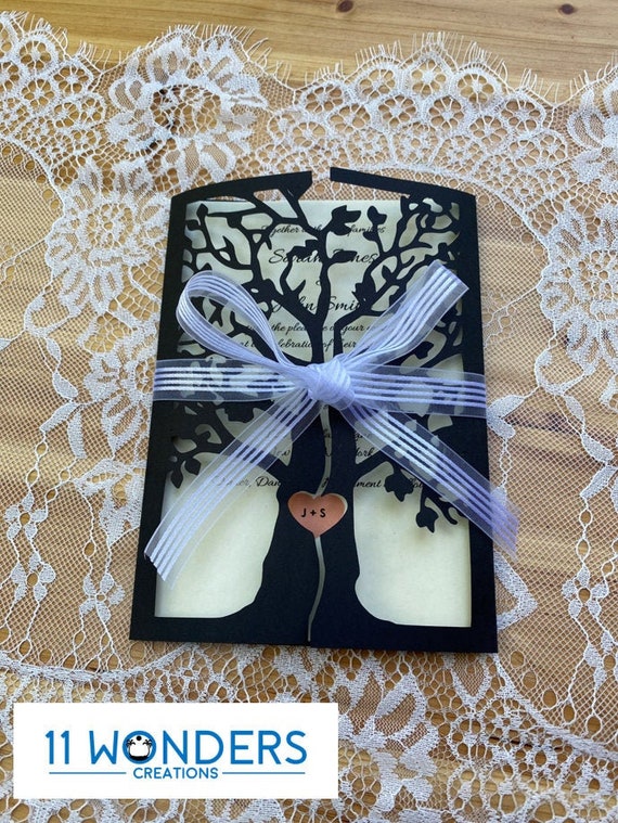 Download Heart Tree Wedding Invitation Trifold Invitation For Etsy