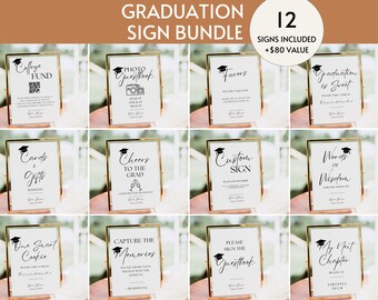 Graduation Party Sign Bundle, Graduation Table Signs, Grad Party Decor ...