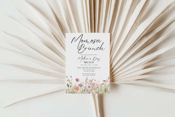 Mother's Day Brunch Invitation Template, Mothers Day Invite Set, Moms Breakfast Brunch Invite 1st Mother's Day Mimosa Momosa Invite Editable