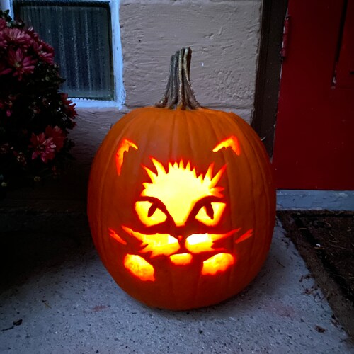 Cat Face Jack-o-lantern SVG Cat Pumpkin Carving SVG cat - Etsy