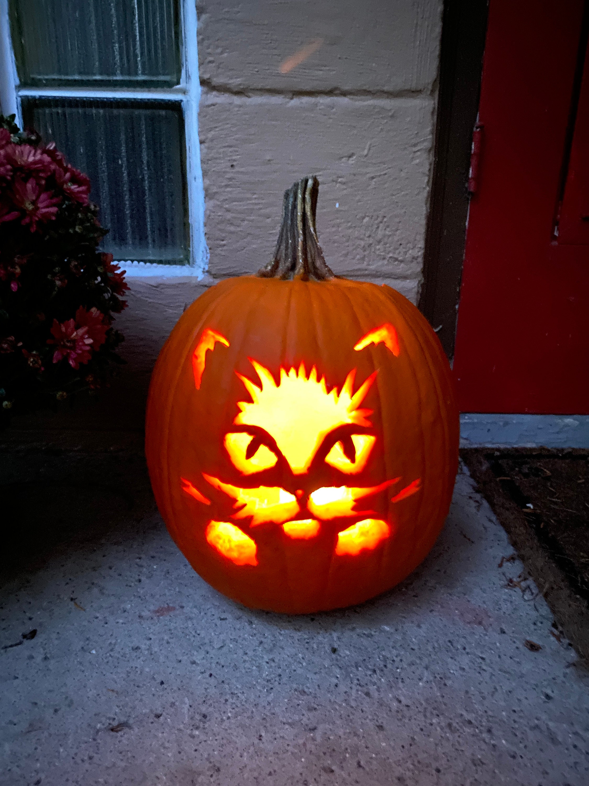 Cat Face Jack-o-lantern SVG Cat Pumpkin Carving SVG photo
