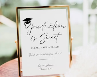 Graduation Candy Bar Sign Template, Grad Party Dessert Table Sign, Graduation Treat Table Sign, Graduation Party Signs Editable Printable