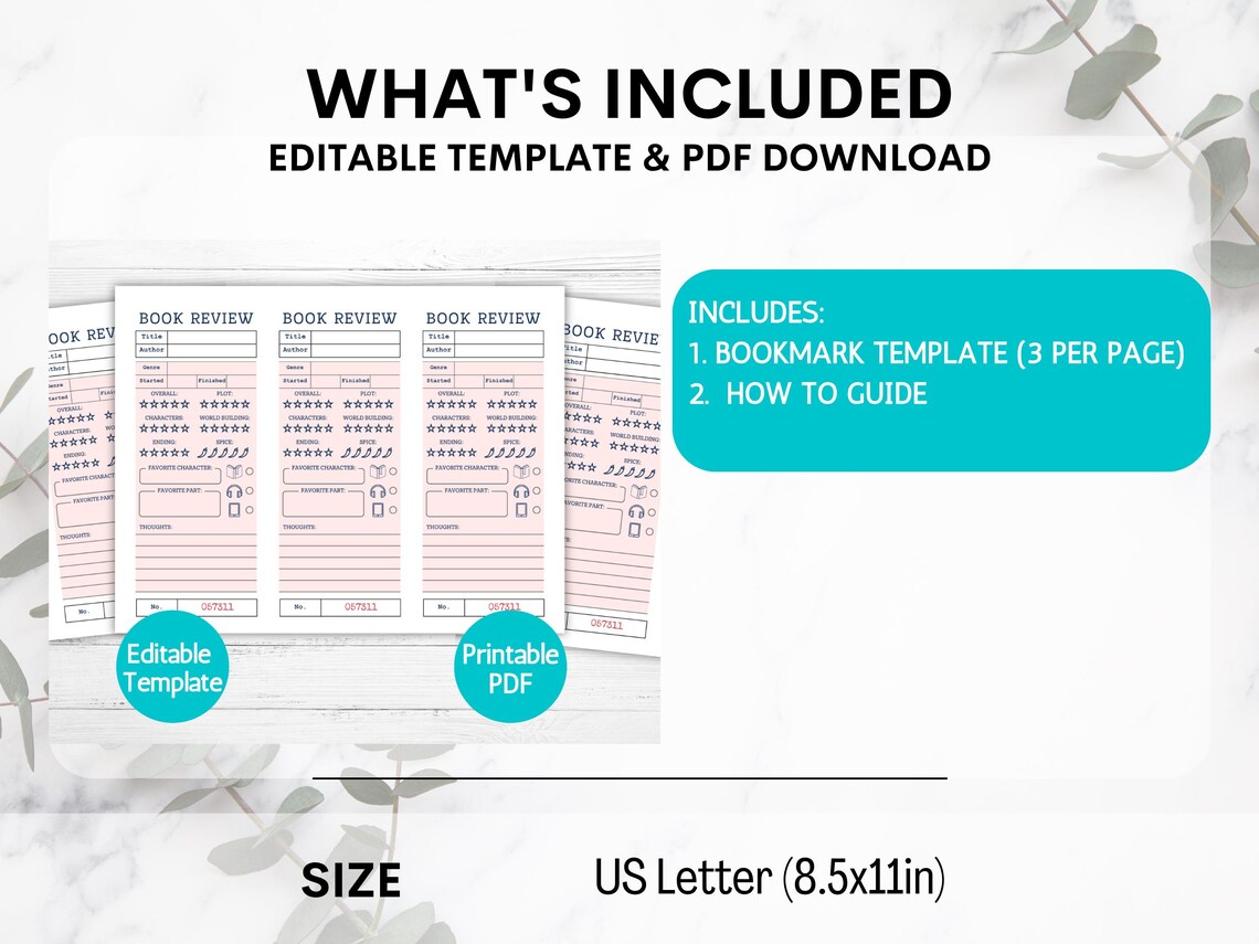Book Review Bookmark Template, Book Club Discussion Game Bookmark, Book ...