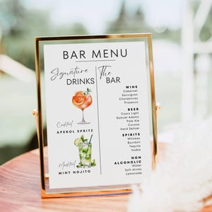 Szablon znaku Signature Drink, Szablon menu Signature Drink Bar, Plakat znaku Cocktail Bar, Nowoczesny znak Signature Drink Mocktail na wesele