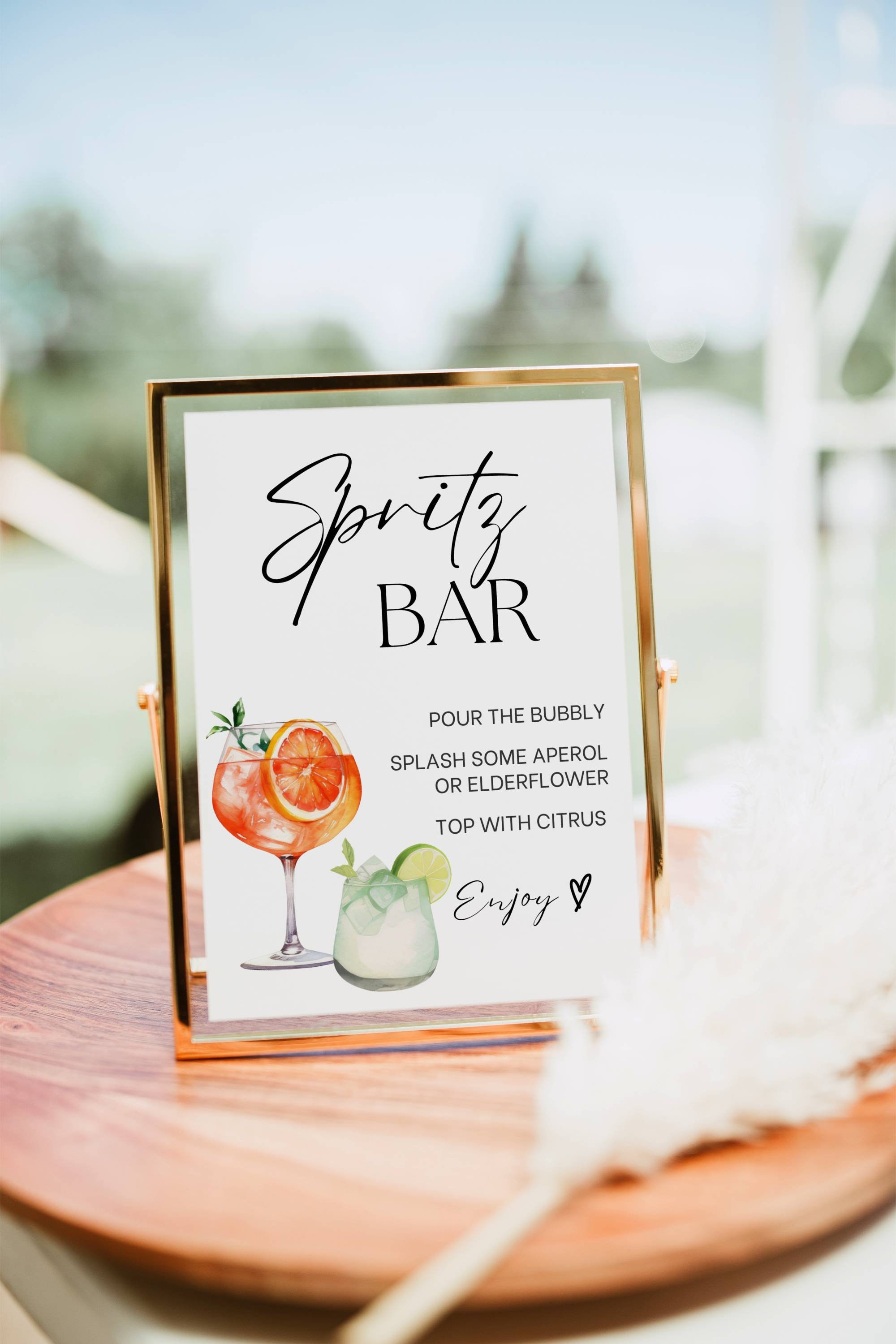 Italian Spritz Bar Sign, Hugo Italian Spritz Cocktail Print