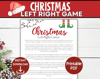 Left Right Christmas Game, Fun Christmas Party Pass the Present Game, Right Left Game, Office Holiday Gift Exchange Game, Printable Games