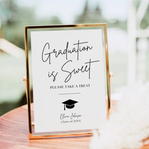 Graduation Candy Bar Sign Template, Grad Party Dessert Table Sign, Graduation Treat Table Sign, Graduation Party Signs Editable Printable