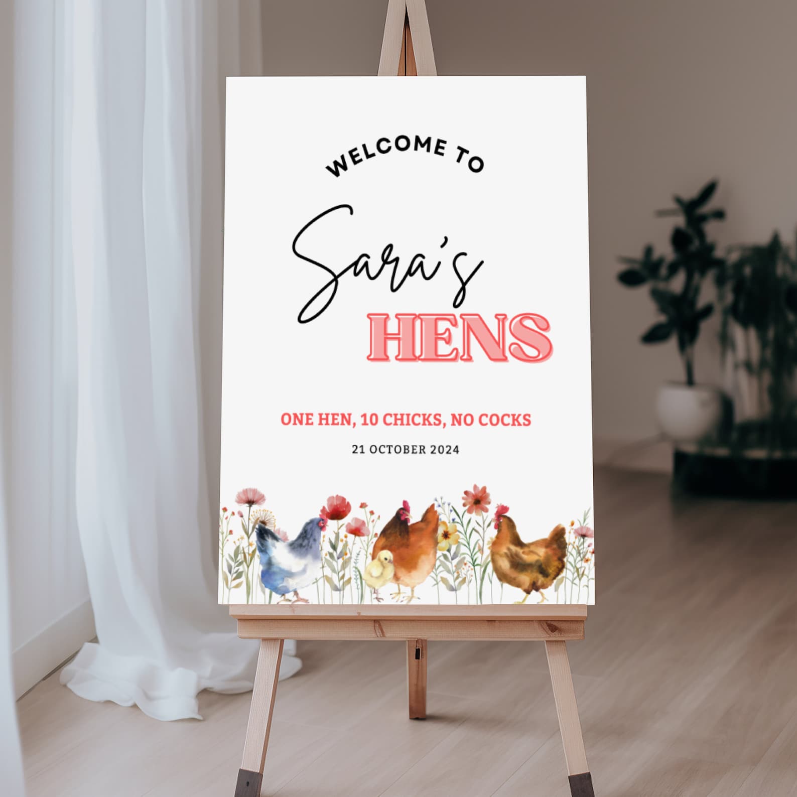 Hen Sign Editable Hens Party Welcome Sign Template, Bachelorette Welcome ...