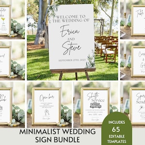 Minimalist Wedding Sign Bundle, 65+ Modern Wedding Signs Template, Wedding Sign Template Bundle, Boho Wedding Signs Printable Download
