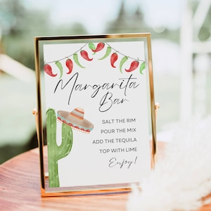 Margarita Bar Sign, Wedding Margarita Cocktail Sign, Signature Drink Bar Menu Template, Marg Fiesta Bachelorette Party, Modern Baby Bridal