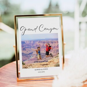 Pacchetto di numeri per tabelle fotografiche a tema di viaggio, nomi di tabelle per matrimoni di destinazione, cartelli per tabelle fotografiche di anniversario, cartelli per matrimoni nel Parco Nazionale modificabili