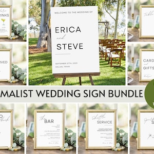 Minimalist Wedding Sign Bundle, 65+ Modern Wedding Signs Template, Wedding Sign Template Bundle, Boho Wedding Signs Printable Download