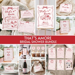 Det är Amore-paket för möhippa, italienska inbjudningsskyltar och spel till möhippa, vågig, nyckfull, handritad redigerbar mall