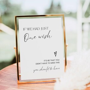 Reserved in Memory Sign Template, Wedding Memorial Sign Template, In Loving Memory Wedding Sign, Modern Minimalist Wish you Were Here Sign