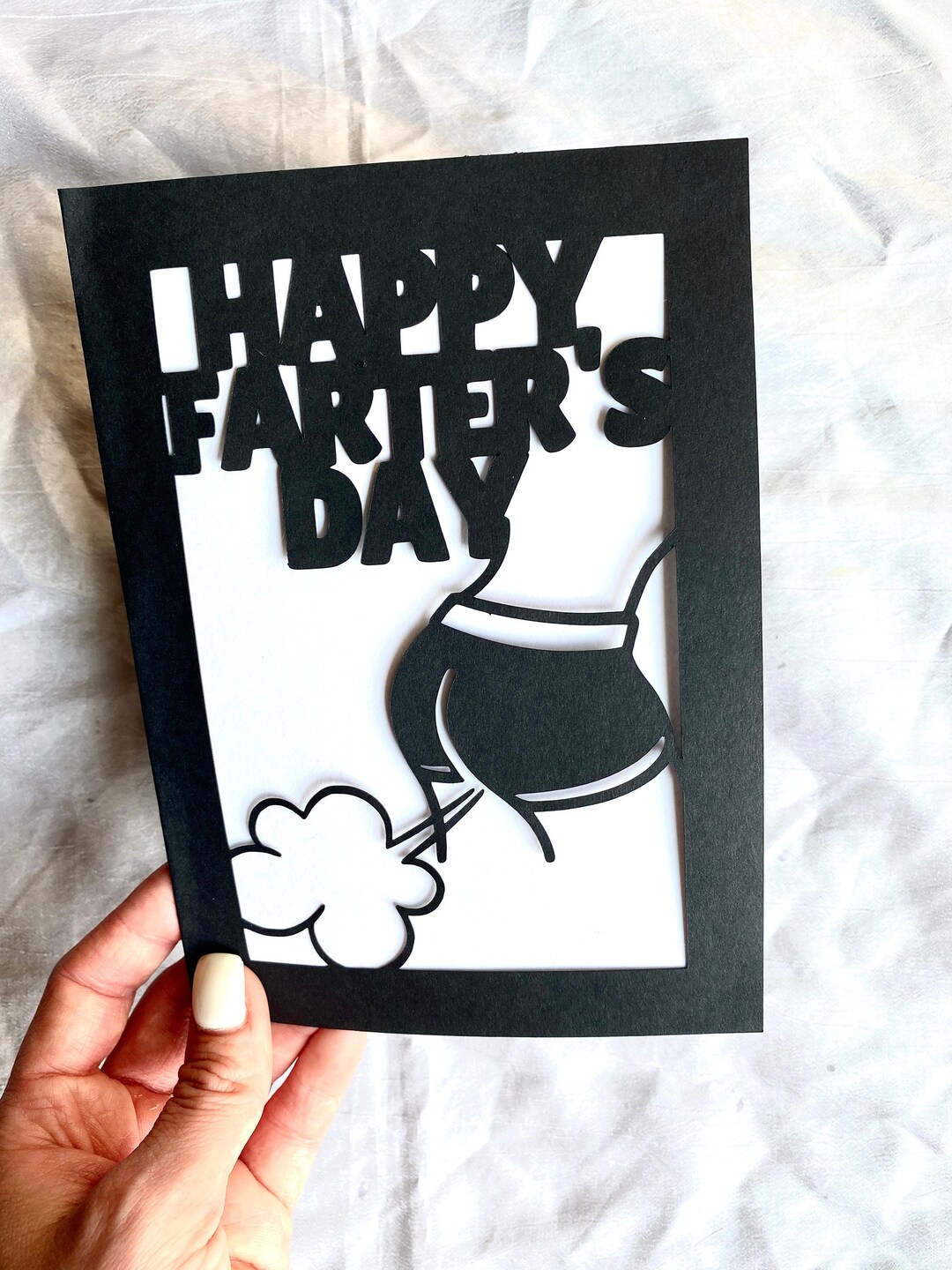 Joke Father's Day Card, World's Best Farter Potty Humor, Funny Dad Joke Card SVG Template, Happy