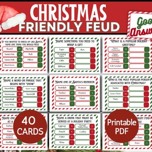 Christmas Friendly Feud, Printable Christmas Game, Christmas Trivia, Christmas Party Game, Family Christmas Adult Game Holiday Fued Activity