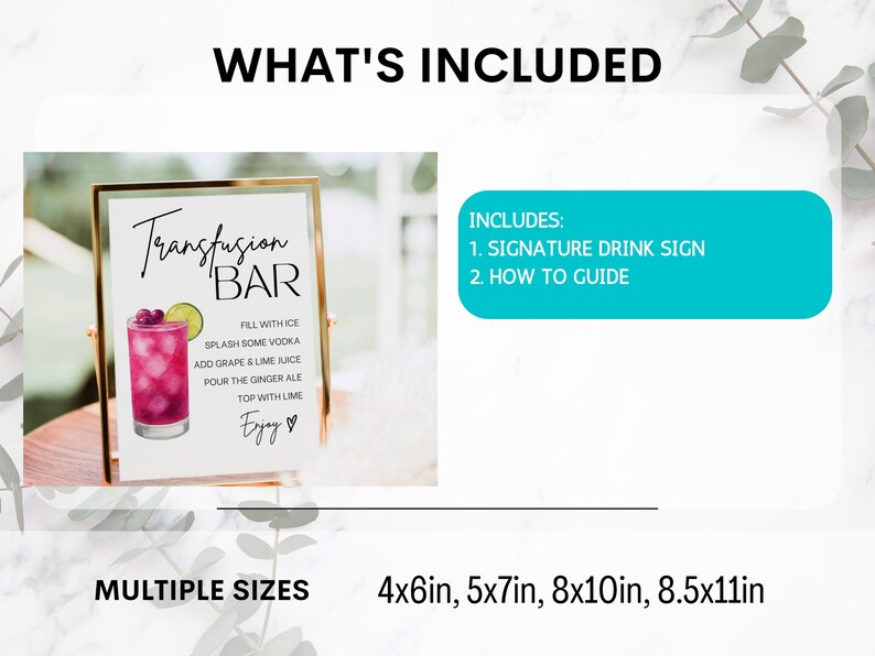 Transfusion Cocktail Sign Transfusion Cocktail Bar Sign, Golf Theme Party Bar Print, Grape ...