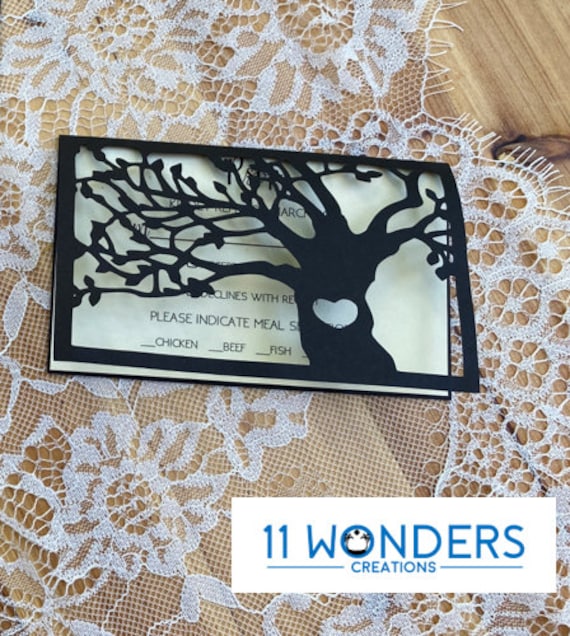 Download Heart Tree Card Wedding Invitation For Cricut Silhouette Vector Svg Dxf Eps Paper