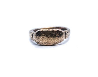 Handmade hammer bronze ring| vintage style ring| Unisex ring