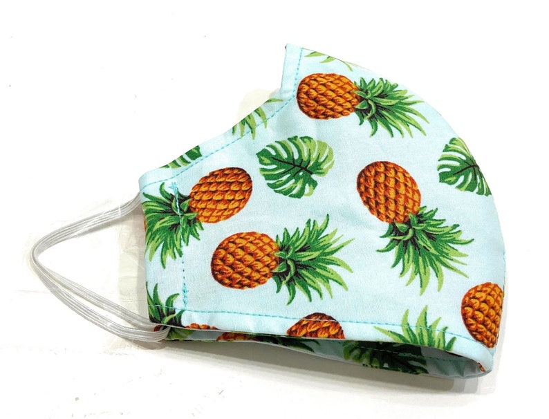 Pineapple Face Mask Adult 3Layers Made in USA Washable &amp; | Etsy