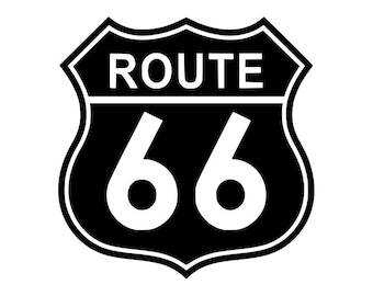 Route 66 vinyl die cut decal - Solid (various sizes and colors)