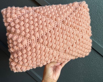 Crochet Pink Diamond Accent Pillow