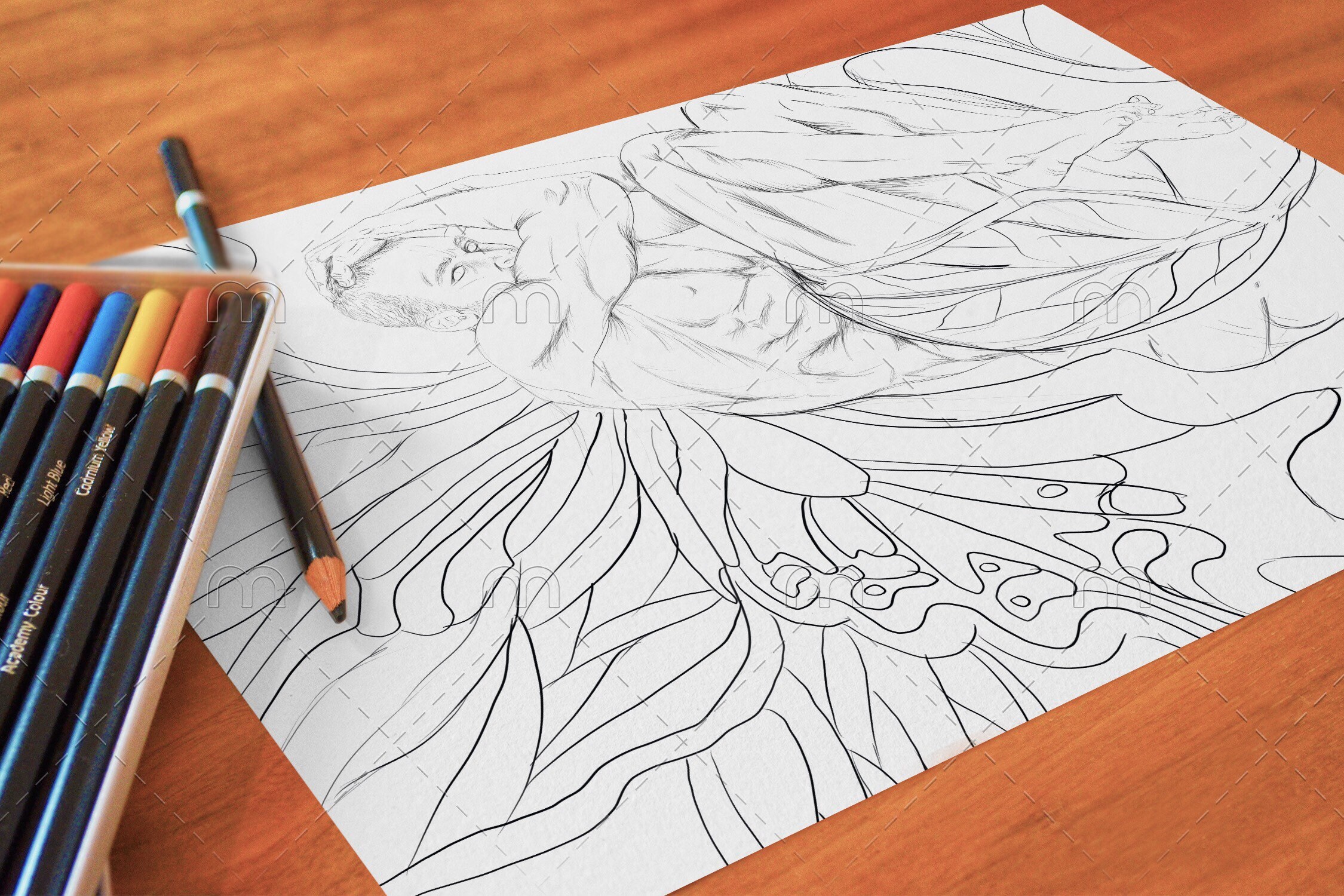 Male Fairy Coloring Sheet, Adult Coloring Sheet, Colouring Sheet - Etsy