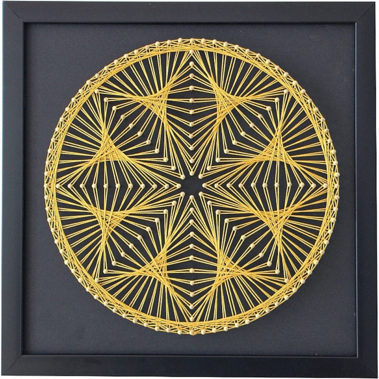 String art square wood 30 30cm wall decoration Geometric Etsy