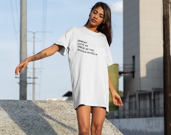 Répandre l’amour Robe T-shirt biologique, Chemise écologique, Haute qualité Unisexe Peta Vegan Approved Sustainable Funny Fair made made