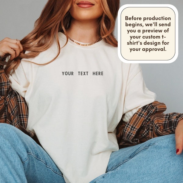 T-shirt brodé personnalisé T-shirt texte personnalisé T-shirt personnalisé Cadeau personnalisé pour lui T-shirt texte personnalisé Chemise slogan personnalisé girft pour elle