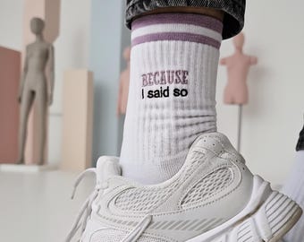 Custom embroidered socks custom gift for Anniversary personalized gift unique gift for Easter custom crew white sokcs Stocking Stuffers