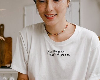 Sassy quote embroidered t-shirt gift for her birthday gift for him anniversary gift for him funny gift for her embroidered text tshirt