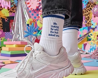 Custom embroidered socks custom gift for Anniversary personalized gift unique gift for Easter custom crew white sokcs Stocking Stuffers