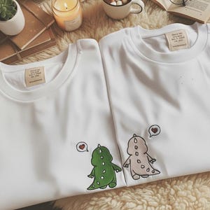 Matching t-shirts with dinosaurs Cute dinosaur shirts for couples gift for best friends matching Christmas gift Matching gift for family