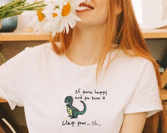 T-Shirt mit Dinosaurier, lustiges Dino-T-Shirt, Geschenk für Dinosaurier-Liebhaber, T-Shirt für Freundin, lustiges Dino-T-Shirt, süßes Geschenk für ihren Geburtstag