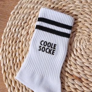 Custom embroidered socks custom gift for her custom gift for him personalized gift unique gift for Easter custom crew white sokcs zdjęcie 2