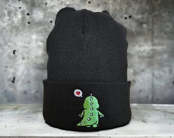 Gorro con regalo de dinosaurio para dino fan lindo regalo de gorro para su gorro negro bordado