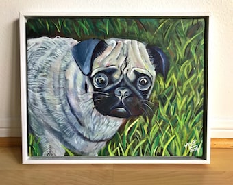 Cute Puppy - Beautiful Expressionism, Contemporary Wall Art, Acrylic Painting. MSALAZARDESIGN.