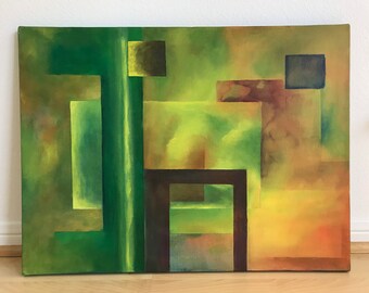 Composition No. 10- Contemporary Wall Art, Acrylic Painting, Landscape Abstraction. MSALAZARDESIGN.